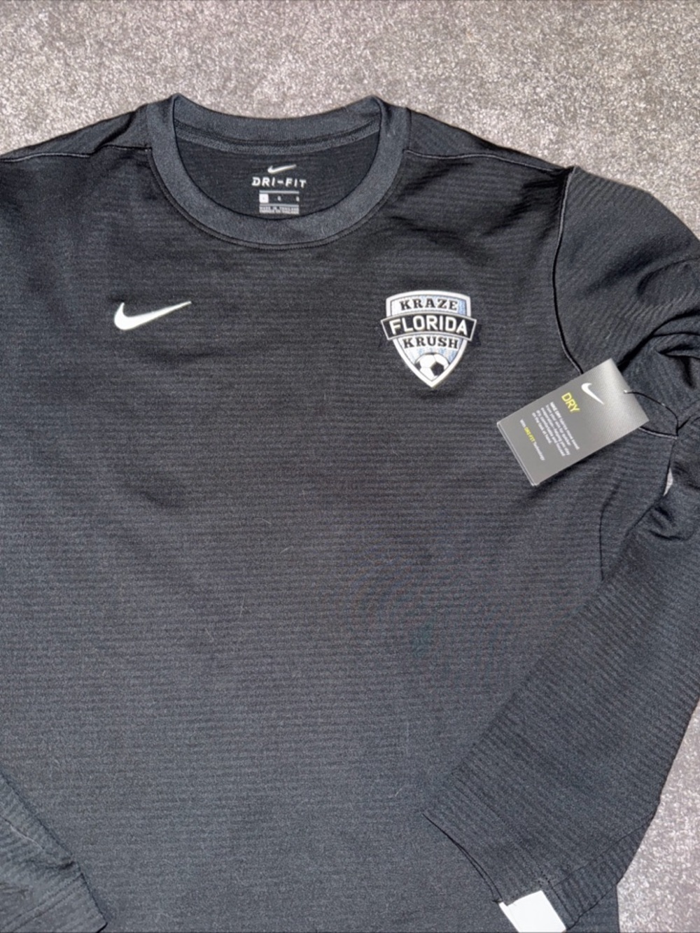 Nike Tee Dri Fit Men's Kraze Florida Krush Long Sleeve Black , Size Large NEW